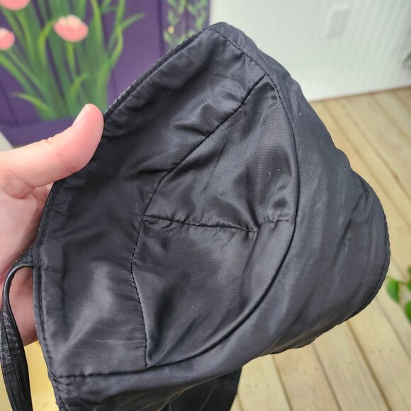 Vintage 1990's y2k black leather studded bralette crop top by First - Picture 10 of 15